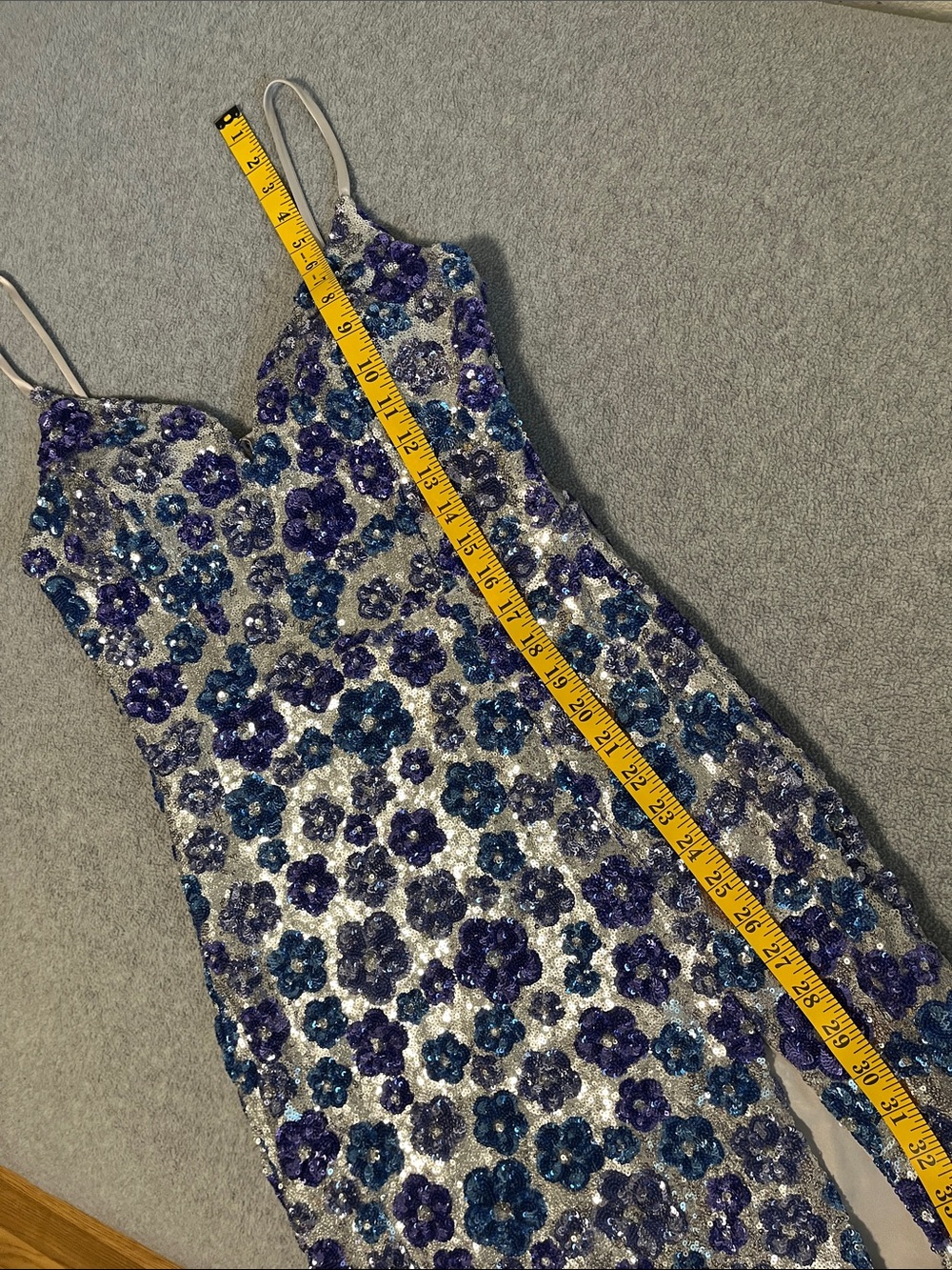 B Smart Floral Sequin Maxi Dress Size 9 10 Event - Picture 4 of 14